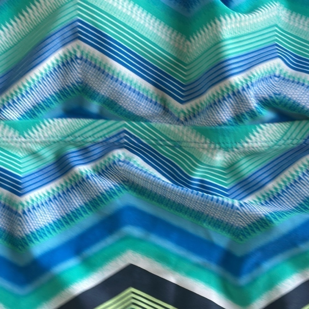 NWT Free Country swim size Medium blue & green tankini top - Picture 2 of 9
